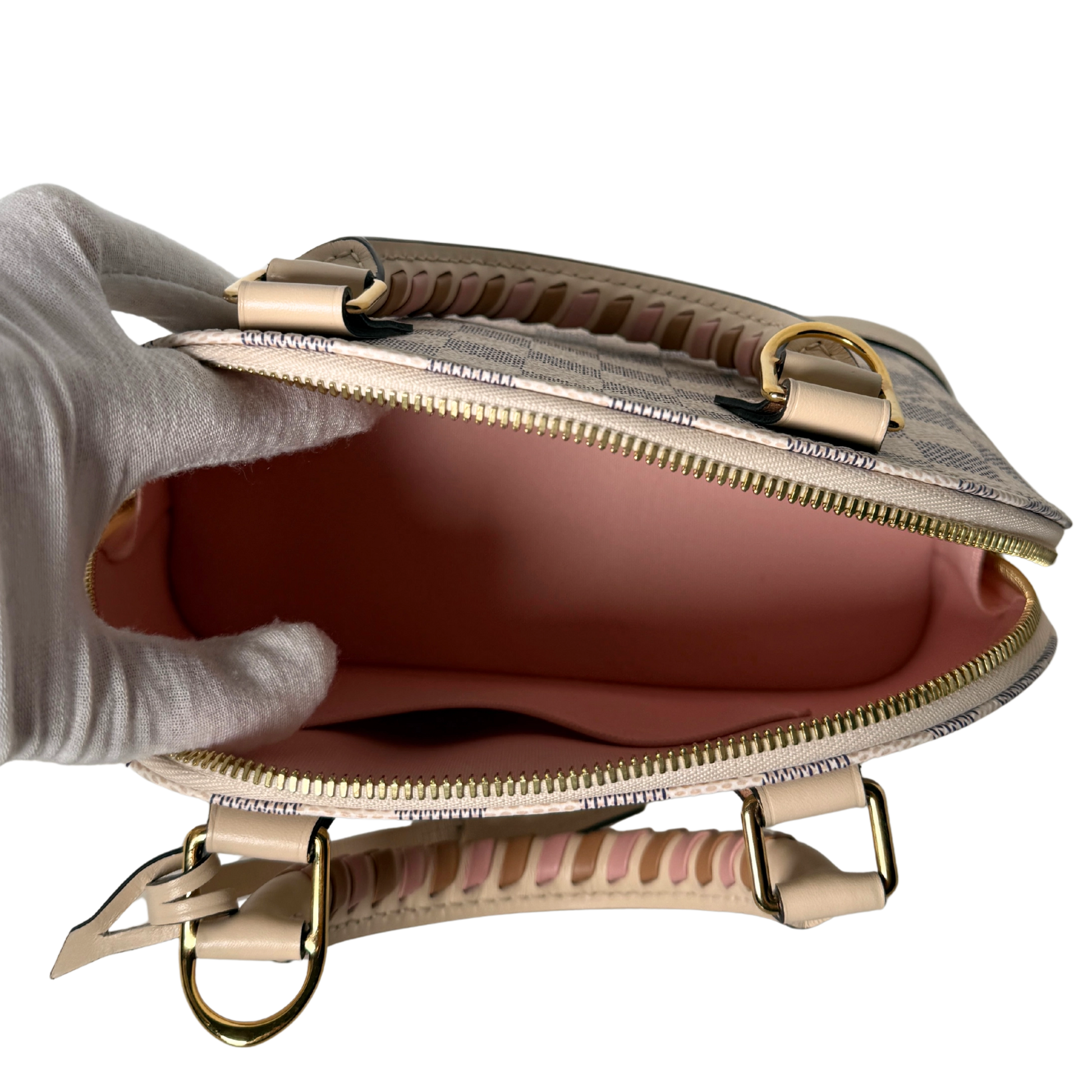 Louis Vuitton Damier Azur Canvas Braided Alma BB Beige / neuwertig Louis Vuitton