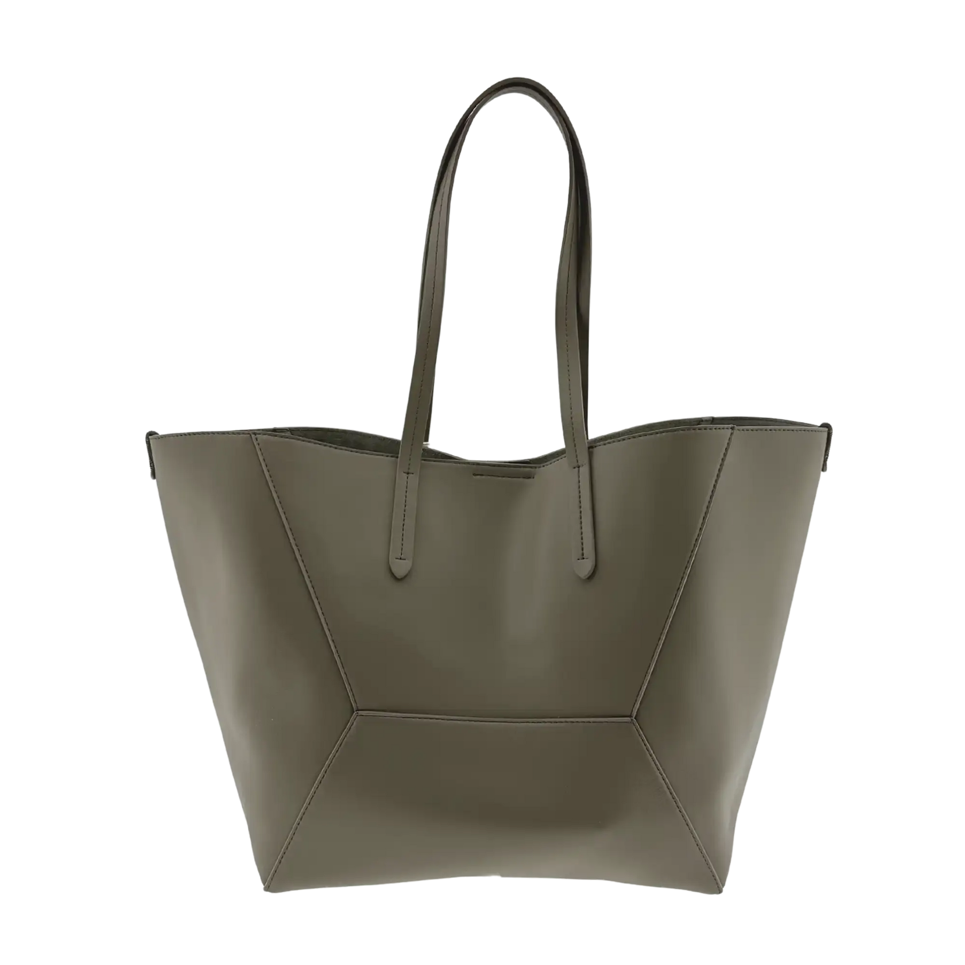 Brunnello Cucinelli BC Duo-Tasche aus Kalbsleder mit Monili taupe / neuwertig Brunello Cucinelli