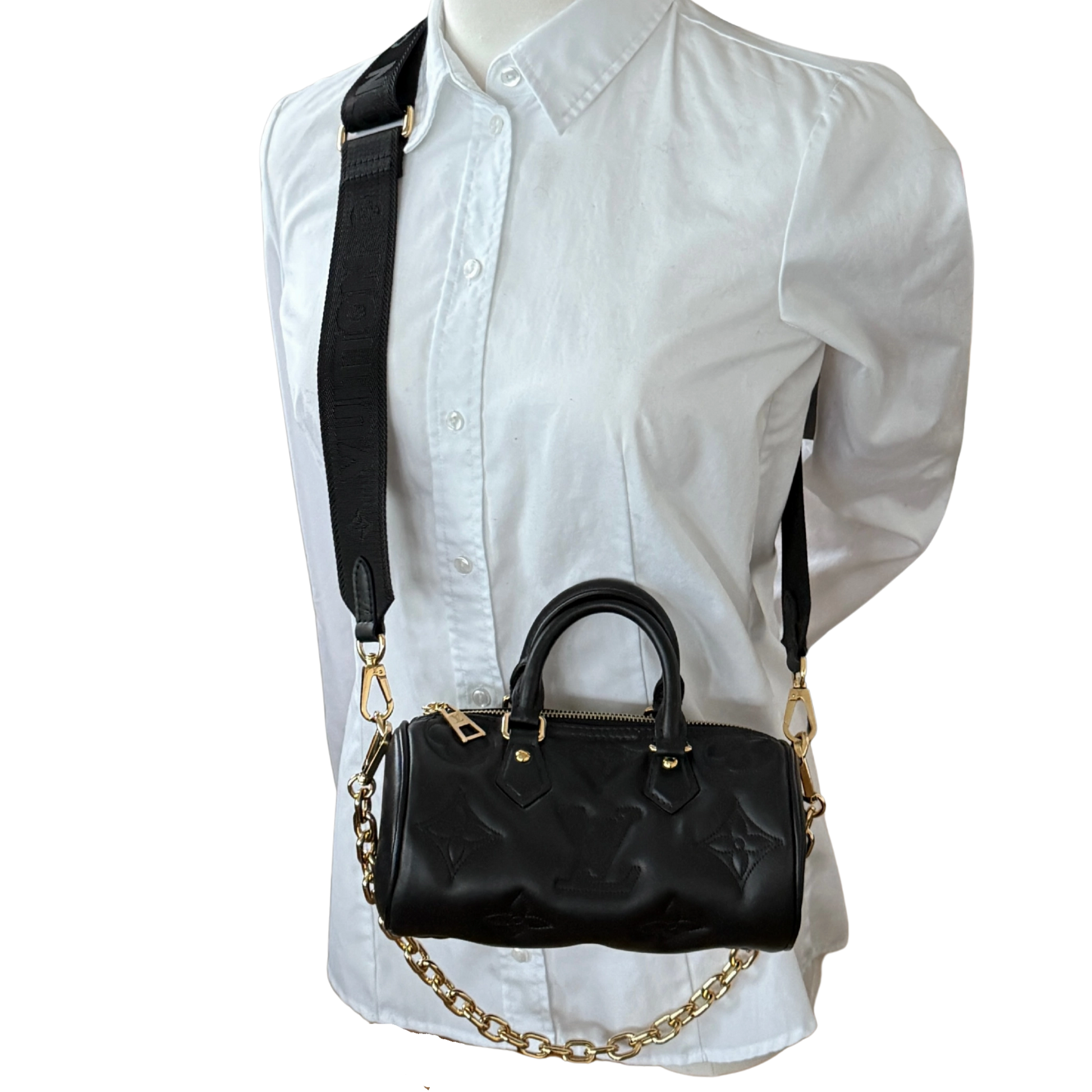 Louis Vuitton Papillon BB Bubblegram Handtasche Schwarz / neuwertig Louis Vuitton