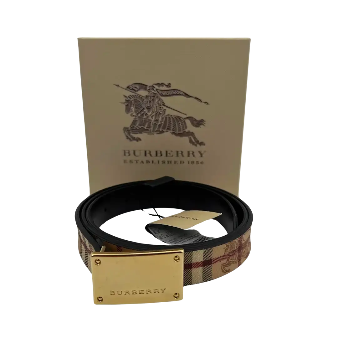 Burberry London Haymarket Gürtel mit Logo Plakette 90cm / neuwertig Burberry