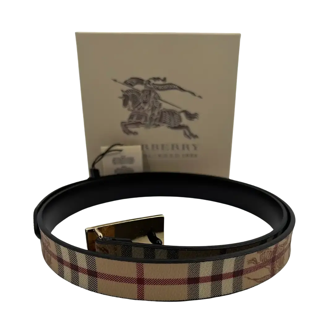 Burberry London Haymarket Gürtel mit Logo Plakette 90cm / neuwertig Burberry