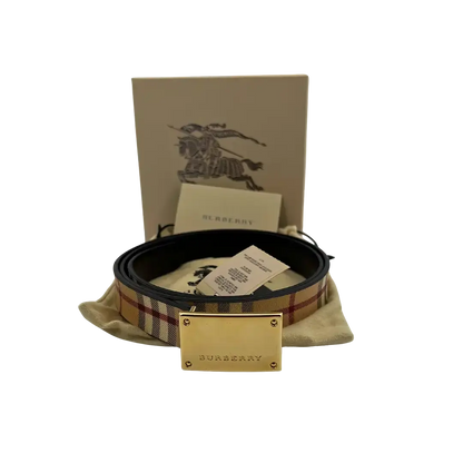Burberry London Haymarket Gürtel mit Logo Plakette 90cm / neuwertig Burberry
