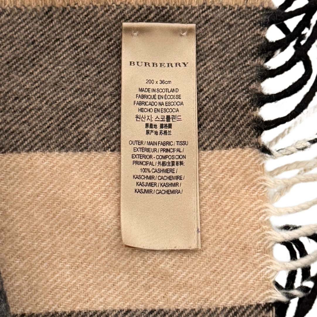 Burberry Kaschmir Schal Beige Braun / neuwertig Burberry