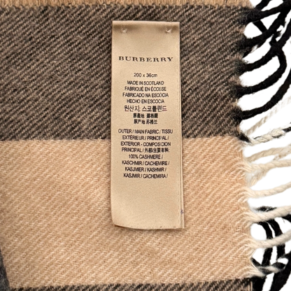 Burberry Kaschmir Schal Beige Braun / neuwertig Burberry