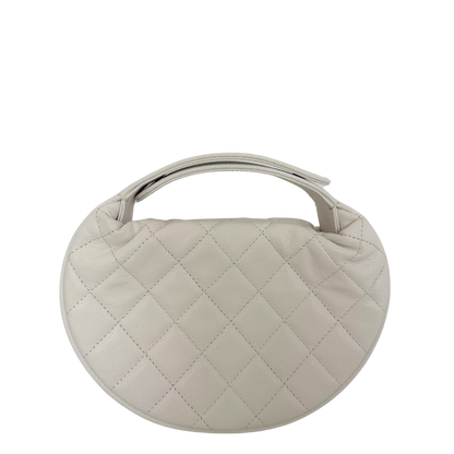 Chanel Hula Hoop Tasche Kaviarleder Weiß Fullset / neuwertig Chanel