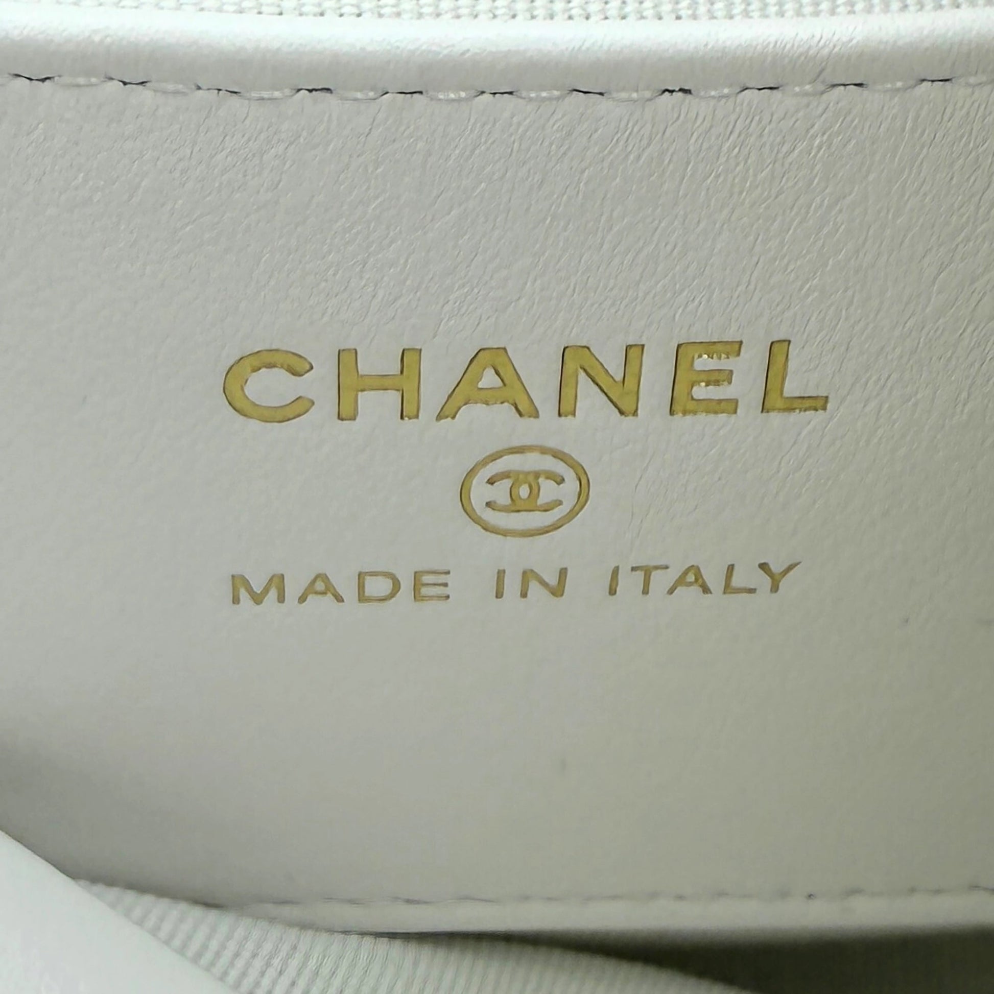 Chanel Hula Hoop Tasche Kaviarleder Weiß Fullset / neuwertig Chanel