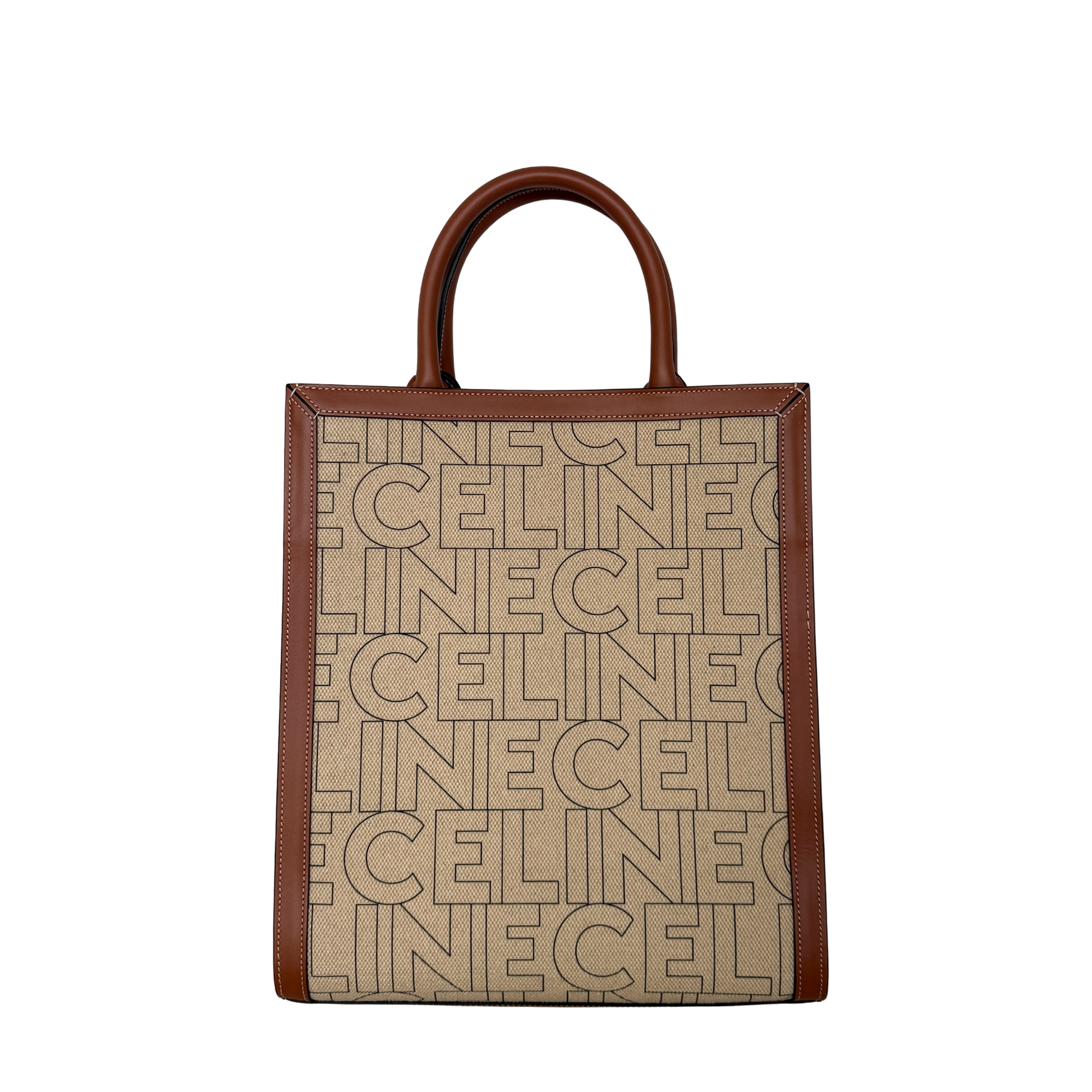 Céline Cabas Vertical Logo Tote Bag Beige / neuwertig CELINE