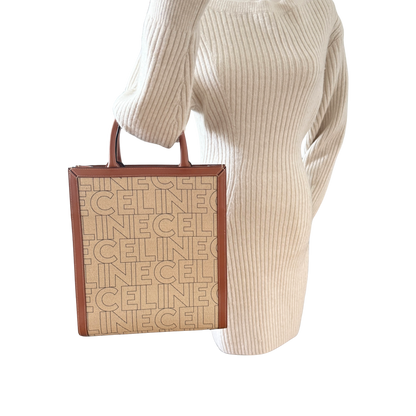Céline Cabas Vertical Logo Tote Bag Beige / neuwertig CELINE
