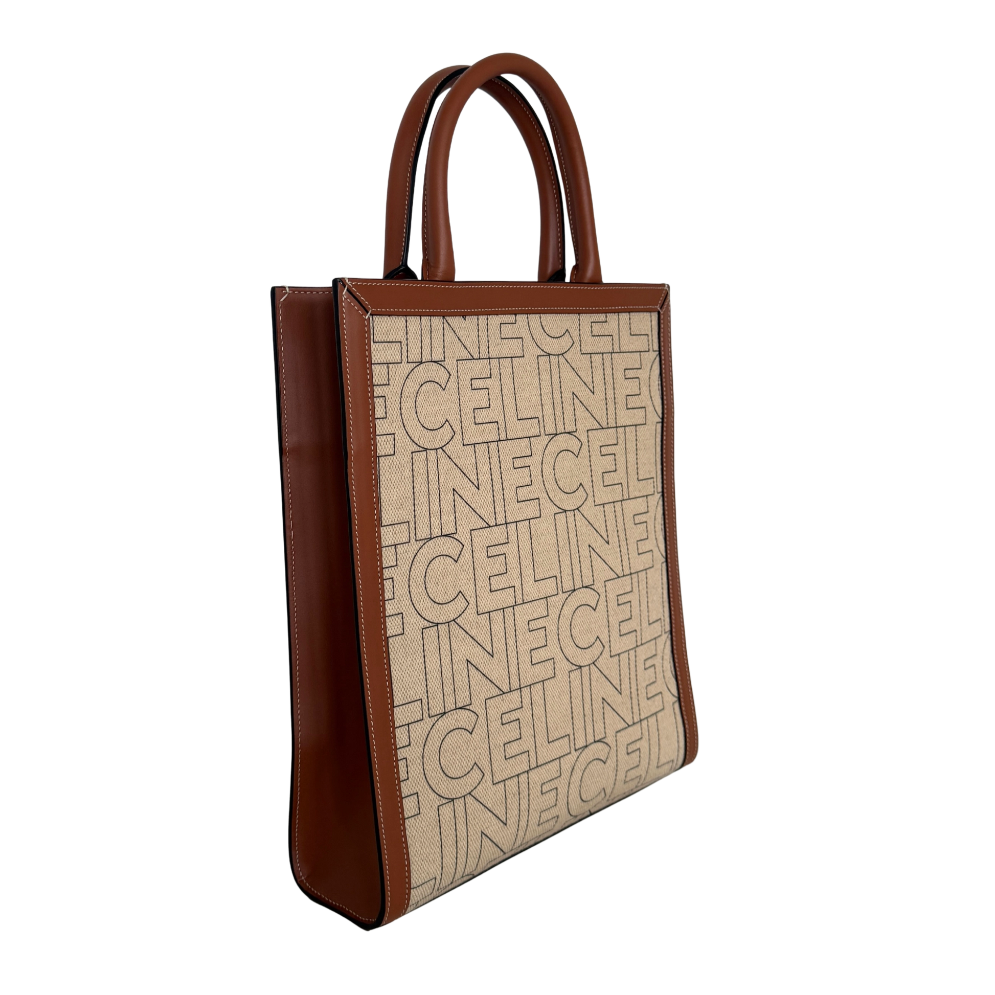 Céline Cabas Vertical Logo Tote Bag Beige / neuwertig CELINE
