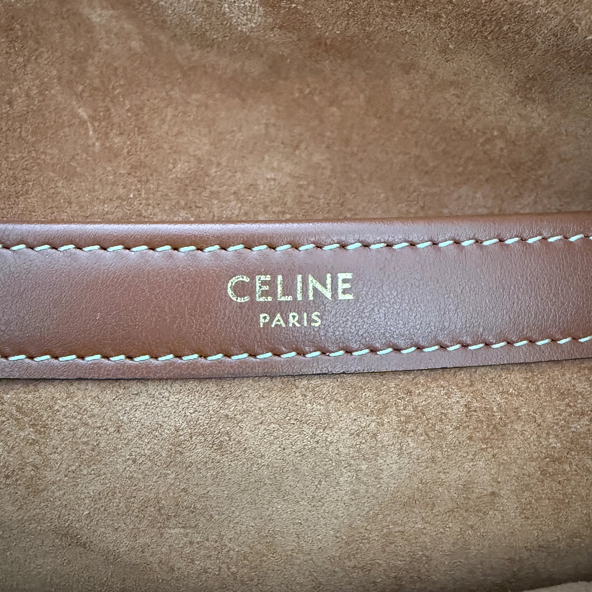 Céline Cabas Cuir Triomphe Drawstring Tote Bag Braun / neuwertig CELINE