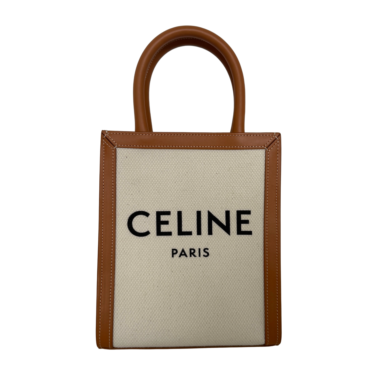 Céline Mini Vertical Cabas Handtasche aus Canvas und Leder Beige / neuwertig Echtheitscheck