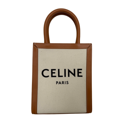 Céline Mini Vertical Cabas Handtasche aus Canvas und Leder Beige / neuwertig Echtheitscheck