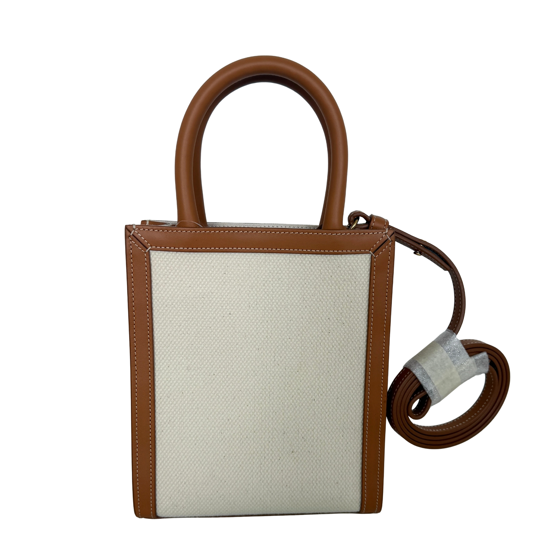 Céline Mini Vertical Cabas Handtasche aus Canvas und Leder Beige / neuwertig Echtheitscheck