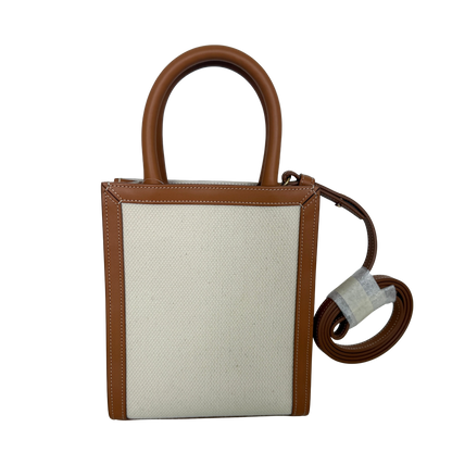 Céline Mini Vertical Cabas Handtasche aus Canvas und Leder Beige / neuwertig Echtheitscheck