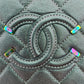 Chanel Filigree Vanity Case Metallic Blau Grün / sehr gut Echtheitscheck