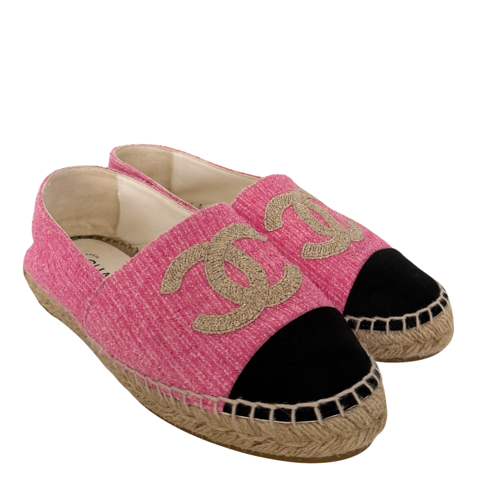 Chanel CC Espadrilles Größe 38 Pink / sehr gut Chanel