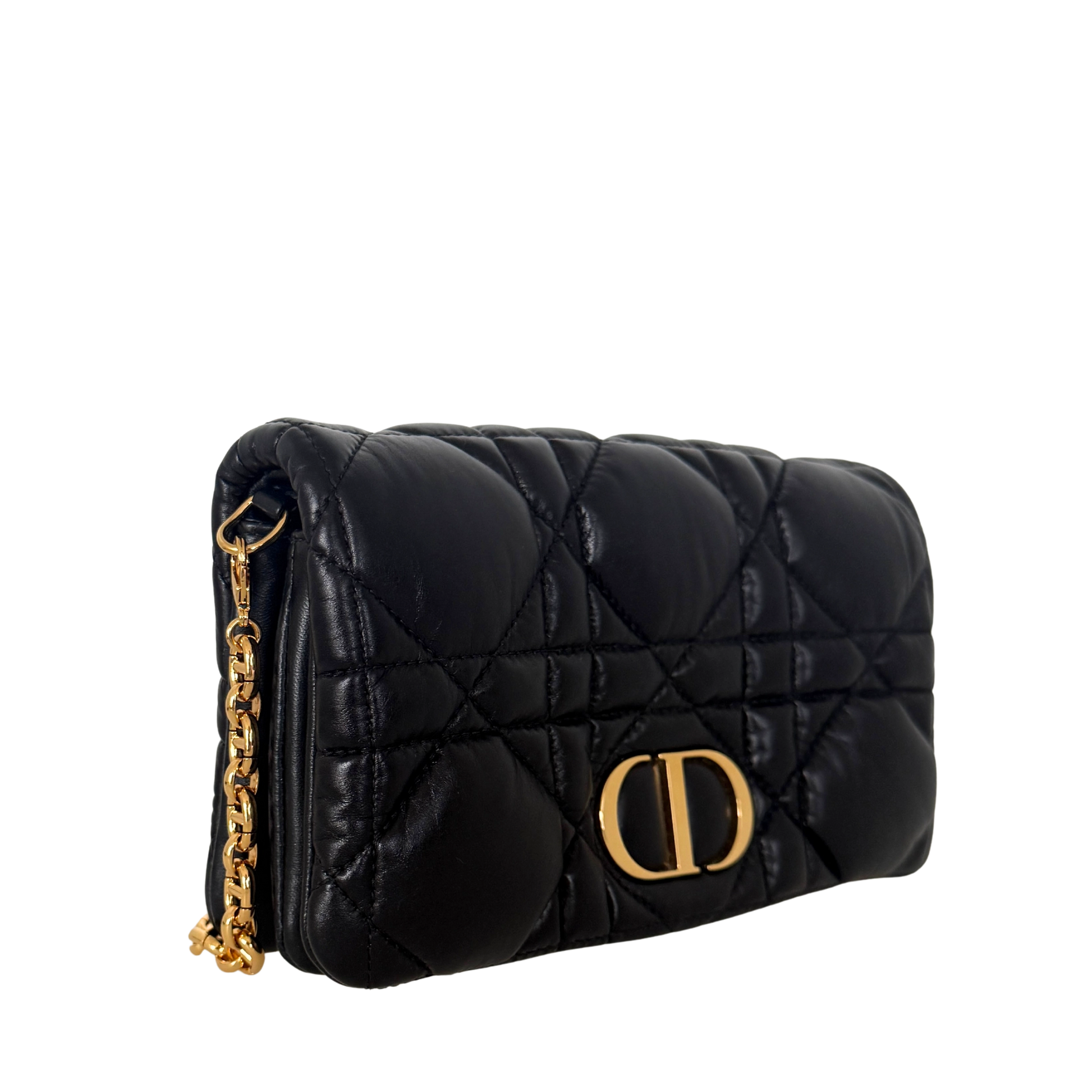 Dior Caro Tasche Small Cannage Kalbsleder Schwarz / sehr gut Dior