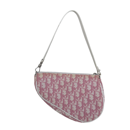 Dior Mini Monogram Satteltasche Vintage Rosa / akzeptabel Dior