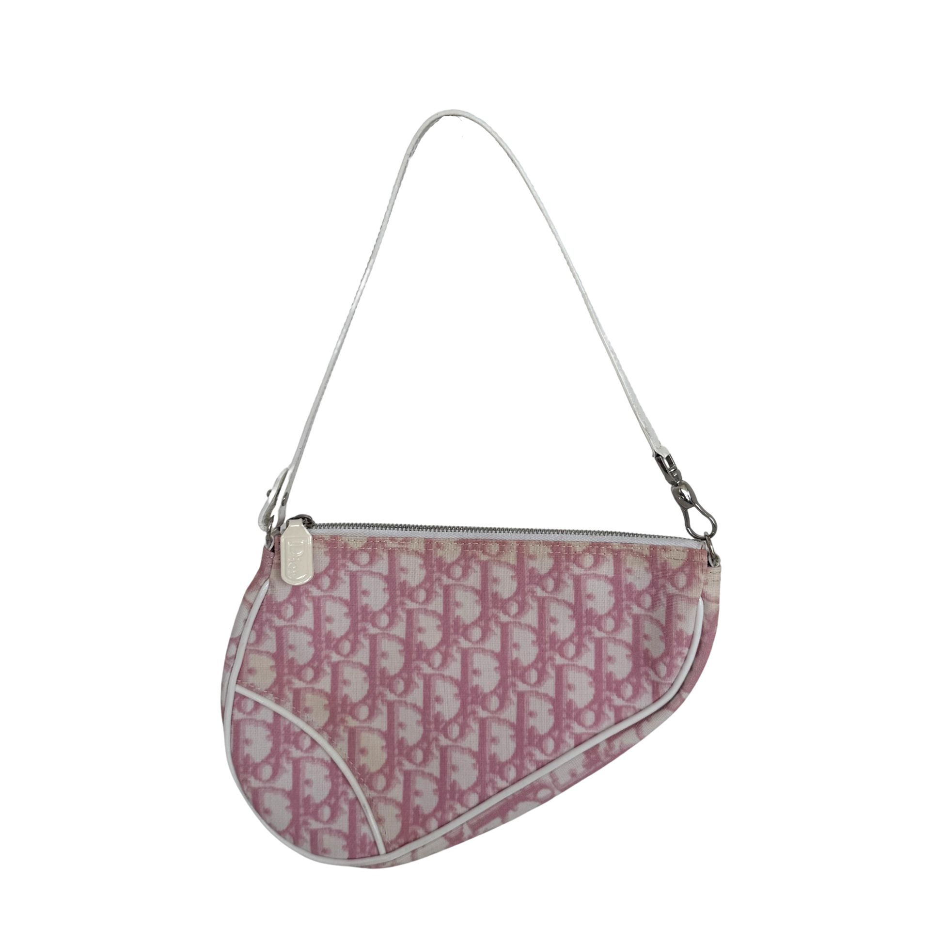 Dior Mini Monogram Satteltasche Vintage Rosa / akzeptabel Dior