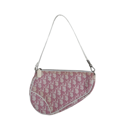 Dior Mini Monogram Satteltasche Vintage Rosa / akzeptabel Dior