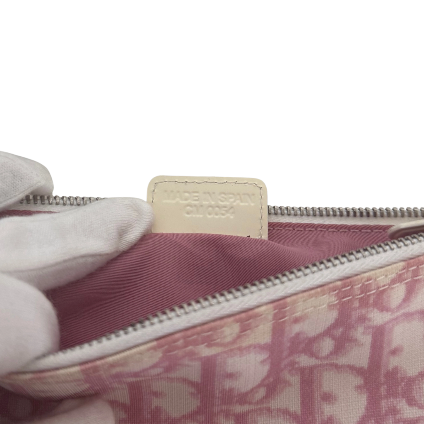 Dior Mini Monogram Satteltasche Vintage Rosa / akzeptabel Dior