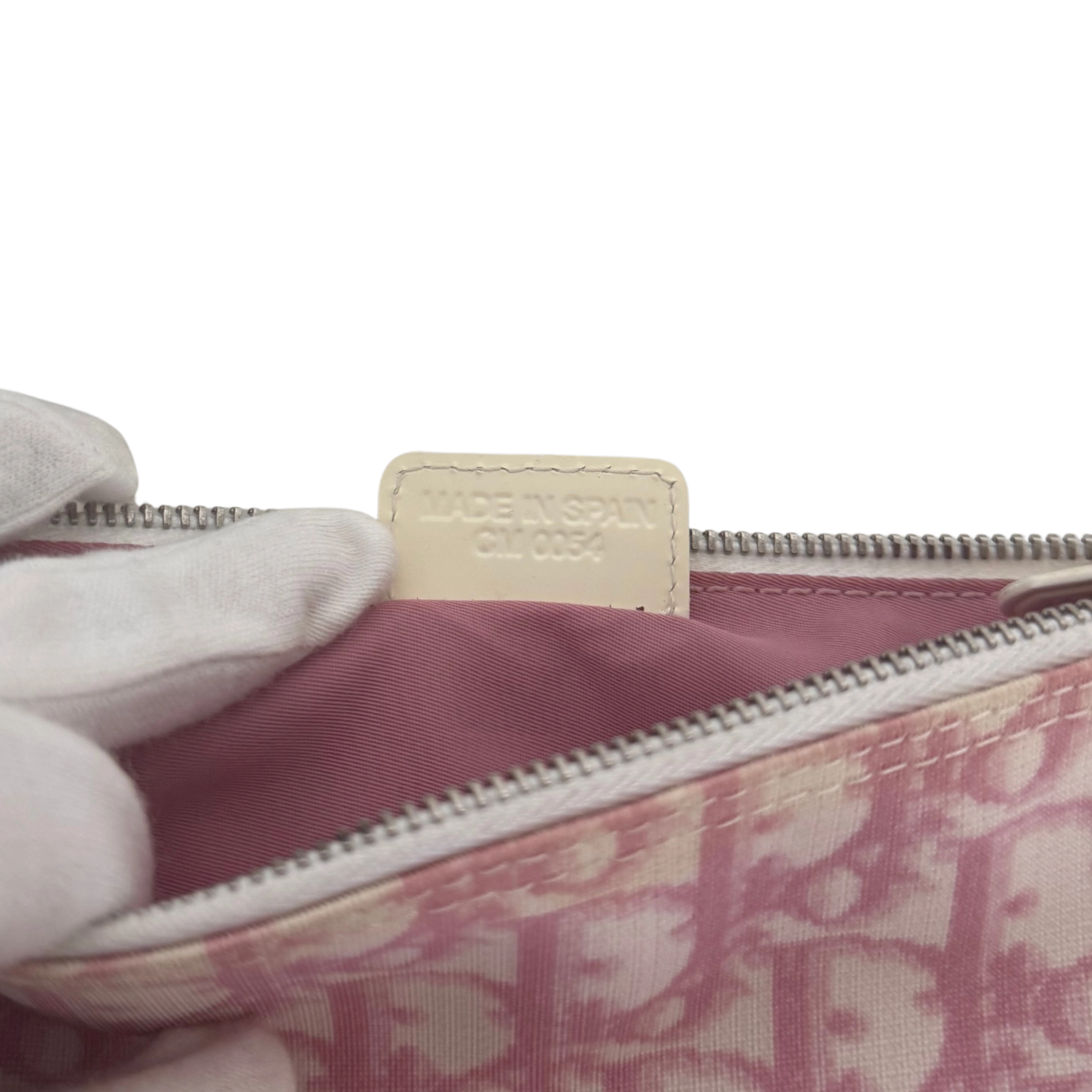 Dior Mini Monogram Satteltasche Vintage Rosa / akzeptabel Dior