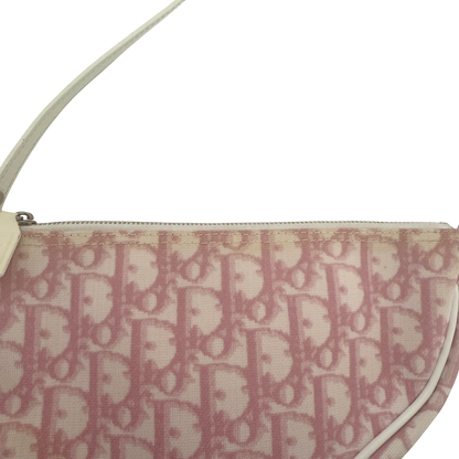 Dior Mini Monogram Satteltasche Vintage Rosa / akzeptabel Dior