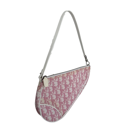 Dior Mini Monogram Satteltasche Vintage Rosa / akzeptabel Dior