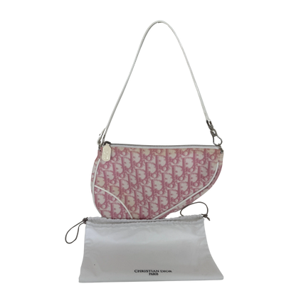 Dior Mini Monogram Satteltasche Vintage Rosa / akzeptabel Dior