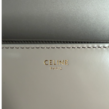 Celine Teen Triomphe Shiny Calfskin Pebble Greige Gold Tasche Celine