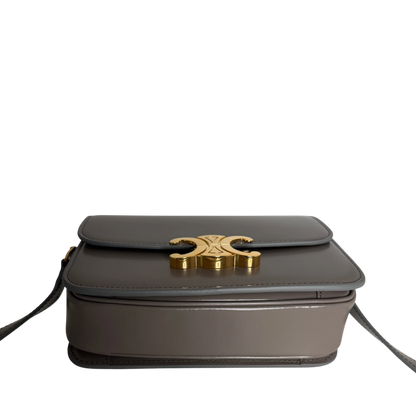 Celine Teen Triomphe Shiny Calfskin Pebble Greige Gold Tasche Celine