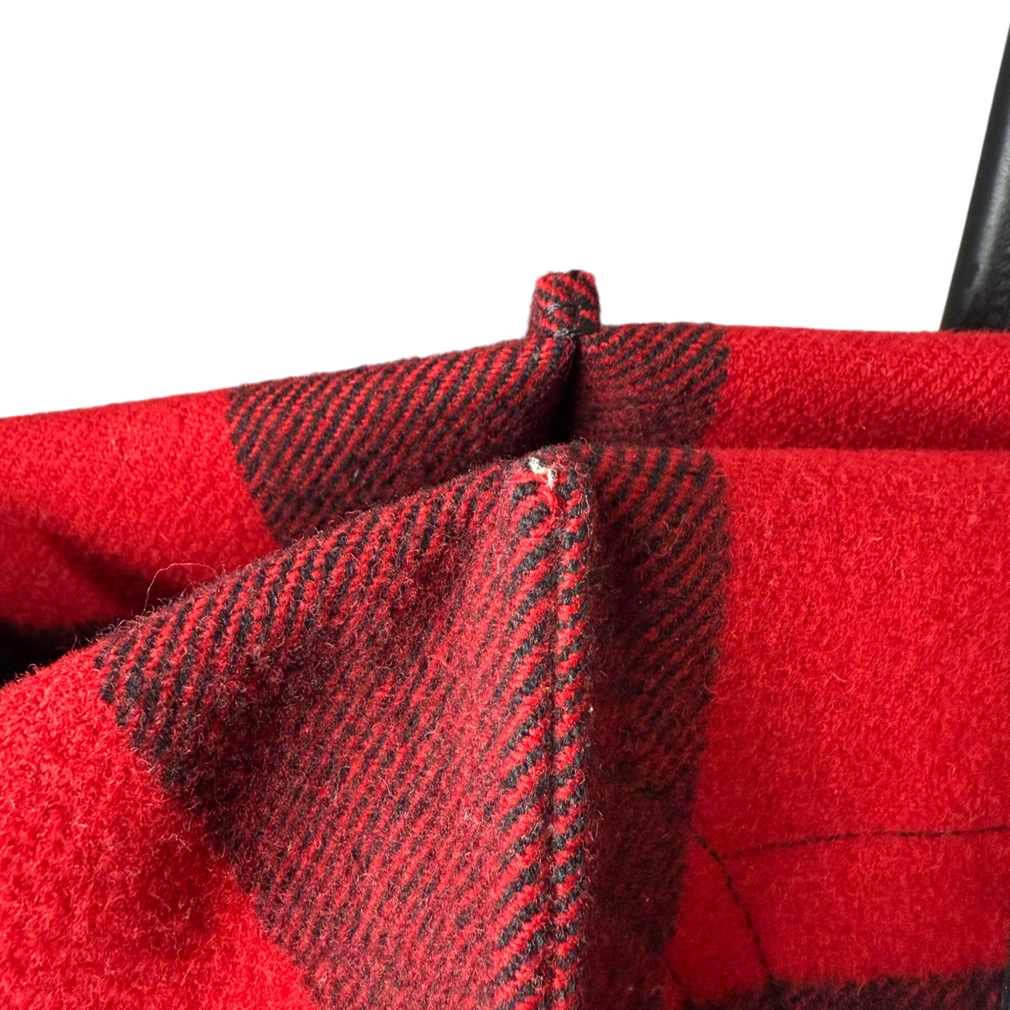 CELINE Tartan Phantom Luggage Bag Wolle rot schwarz / gut CELINE
