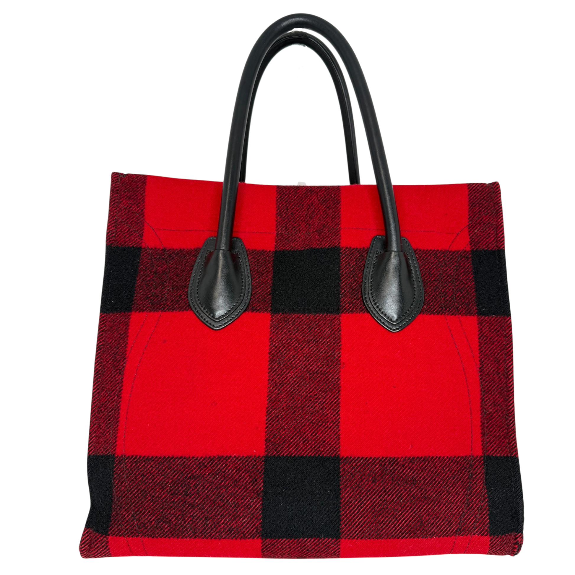 CELINE Tartan Phantom Luggage Bag Wolle rot schwarz / gut CELINE