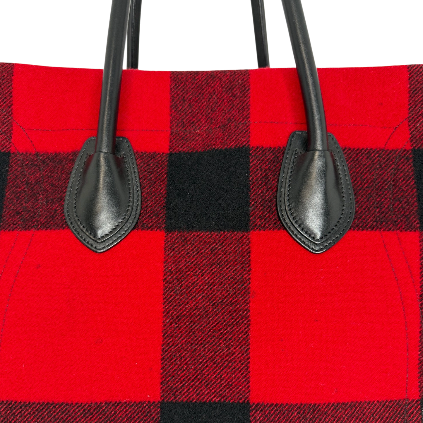 CELINE Tartan Phantom Luggage Bag Wolle rot schwarz / gut CELINE