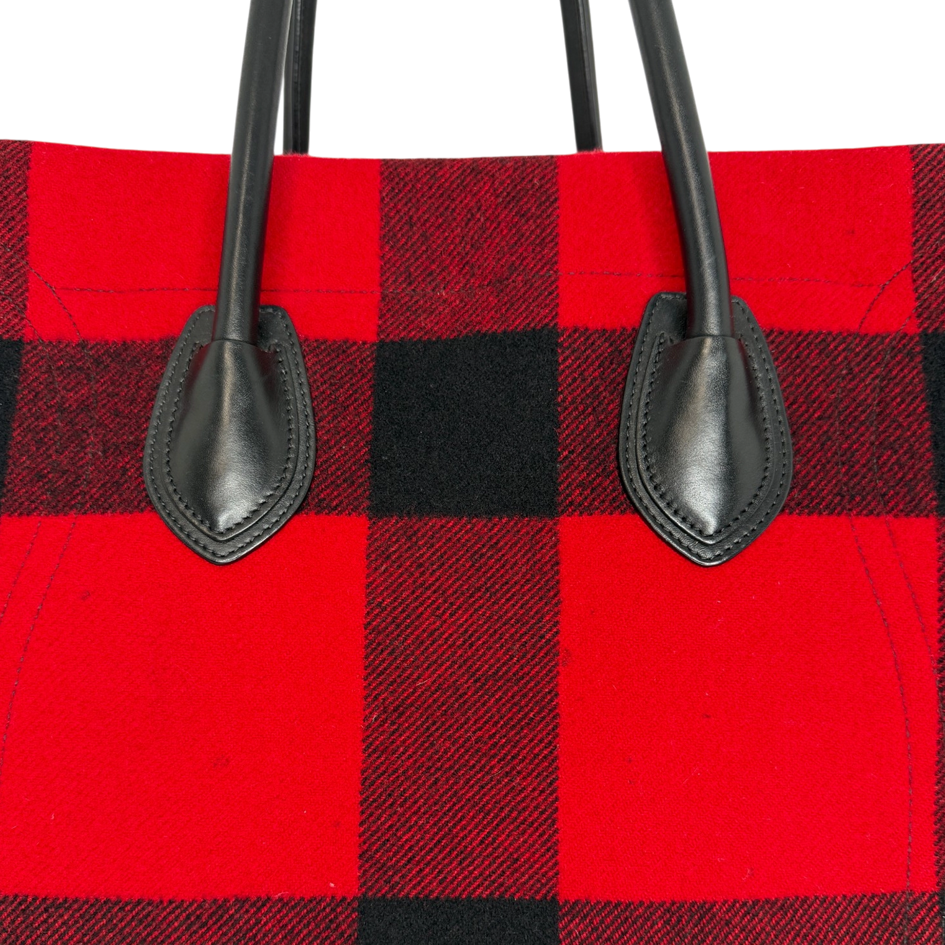 CELINE Tartan Phantom Luggage Bag Wolle rot schwarz / gut CELINE