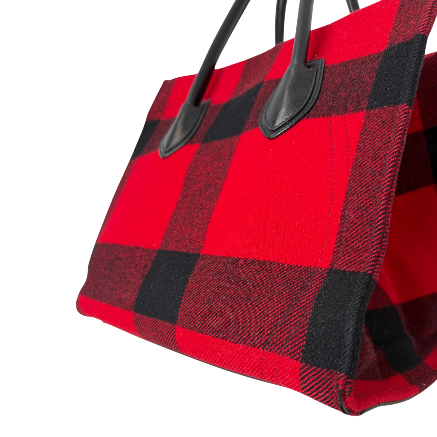 CELINE Tartan Phantom Luggage Bag Wolle rot schwarz / gut CELINE