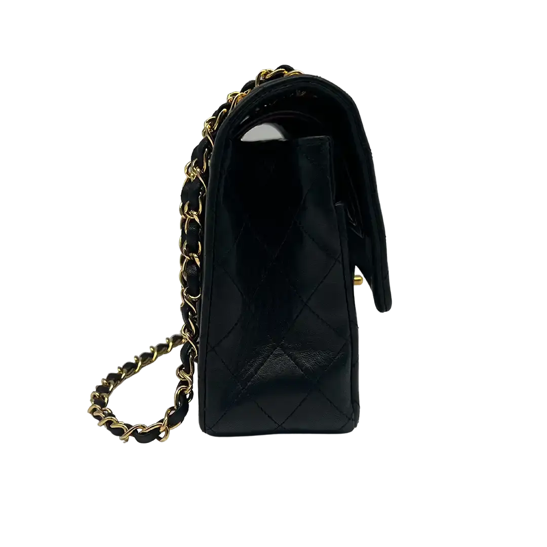 CHANEL Timeless Double Flap schwarzes Lammleder / gut - Echtheitscheck