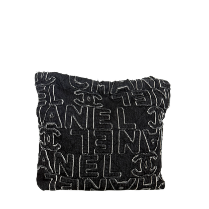 Chanel 22 mittelgroße Hobobag aus Denim Schwarz silberne Hardware / neuwertig Chanel