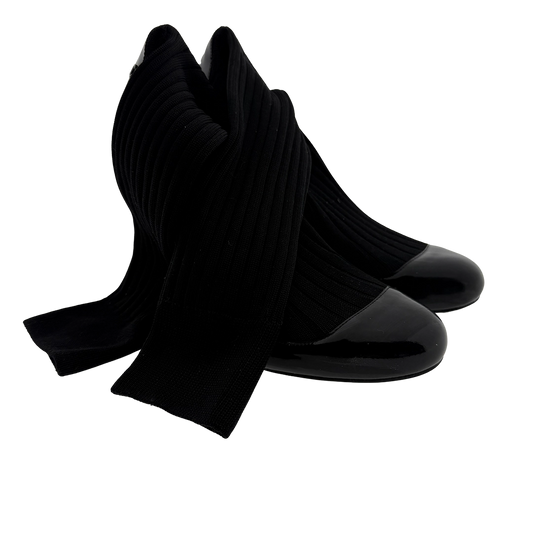 Chanel Patent Leather Sock Boots Größe 38 1/2 / neuwertig Echtheitscheck