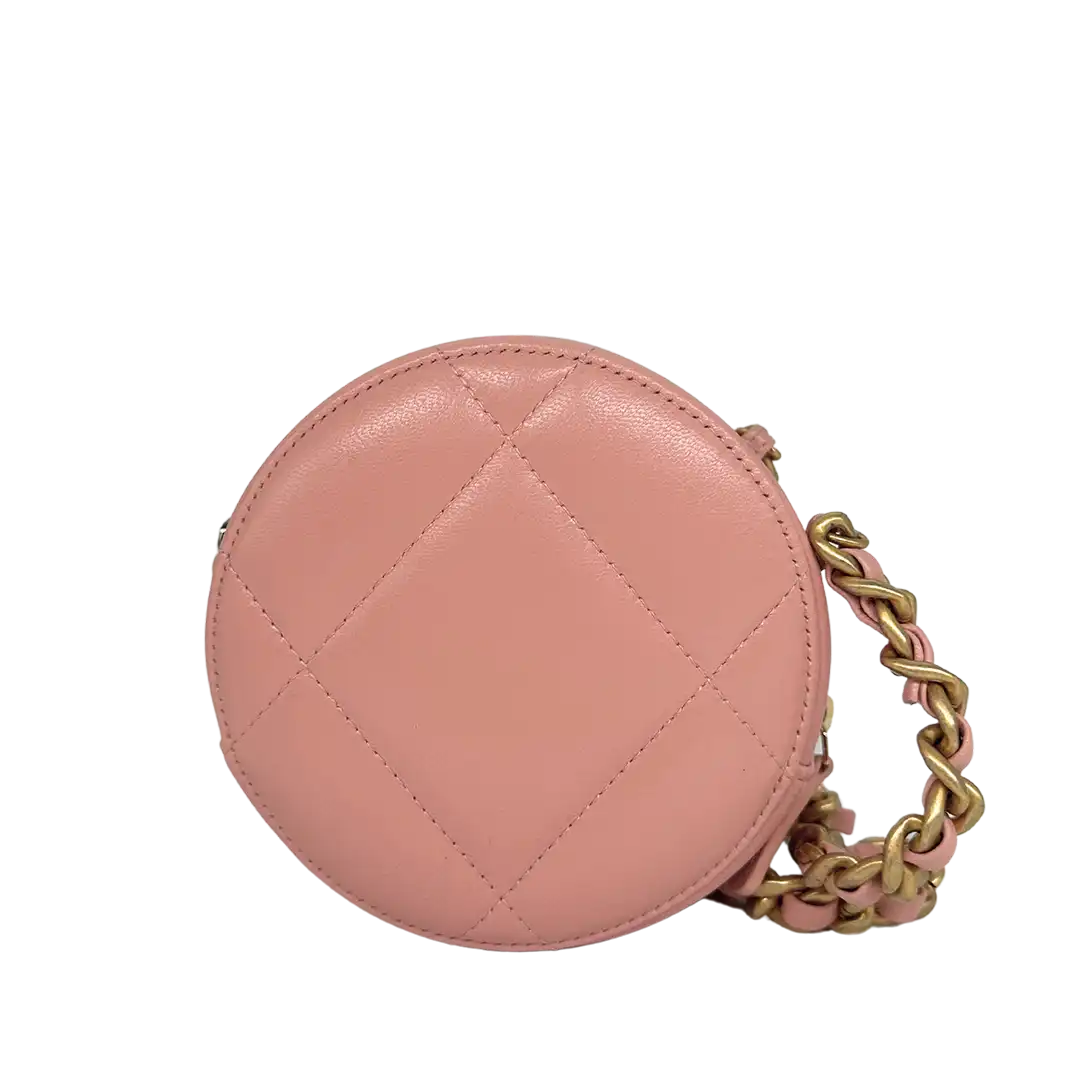 Chanel 19 Round Clutch Chain Schultertasche light Pink / neuwertig Chanel