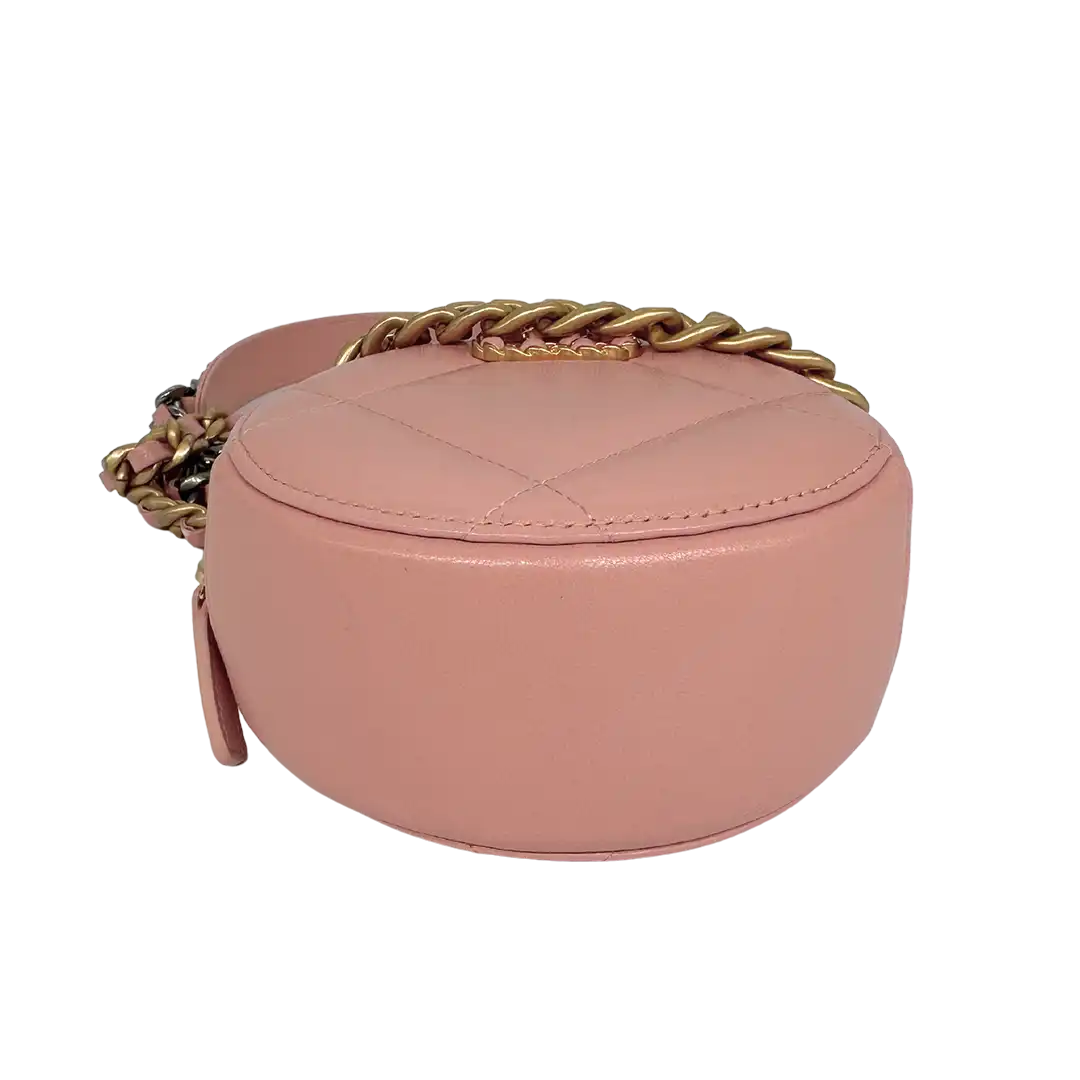 Chanel 19 Round Clutch Chain Schultertasche light Pink / neuwertig Chanel