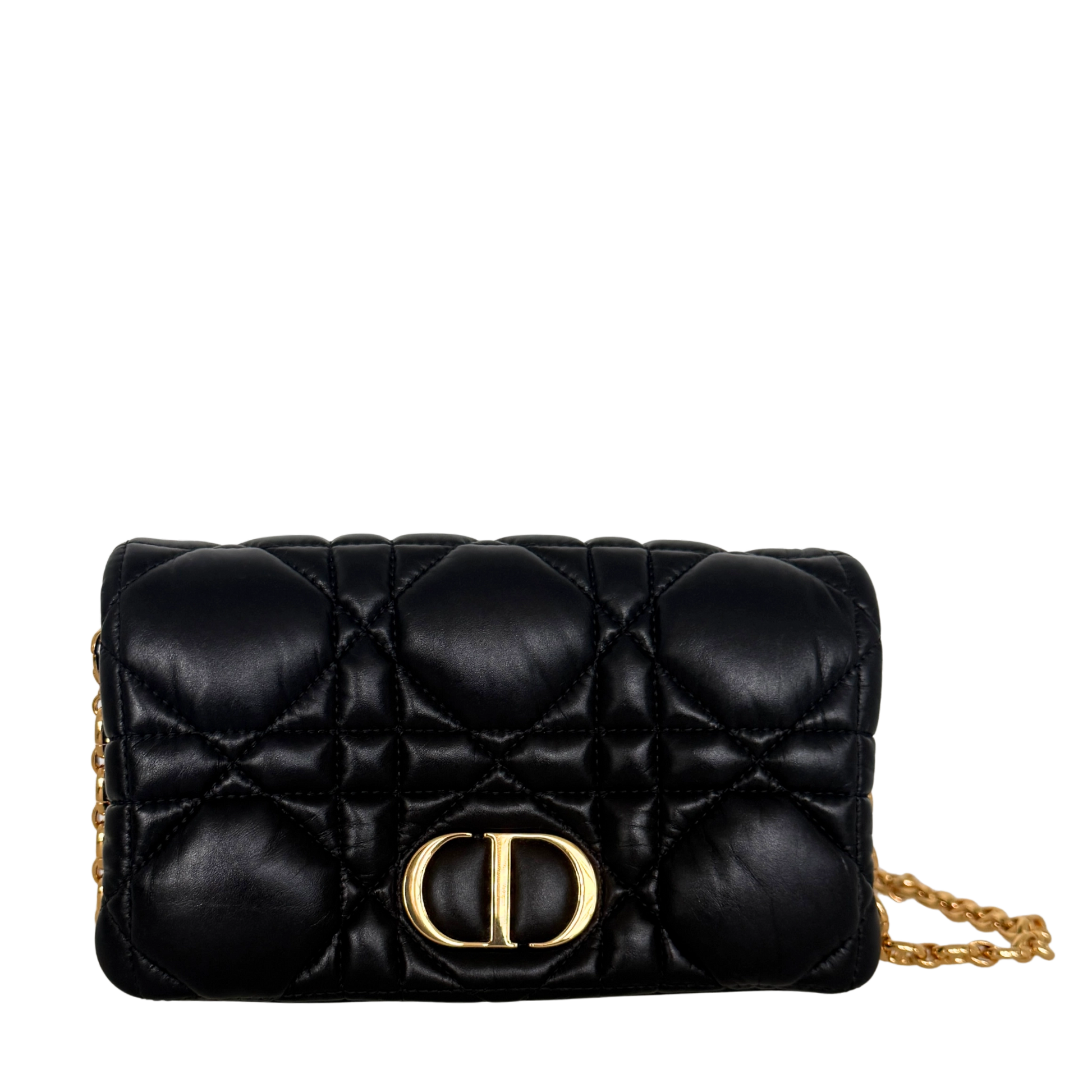 Dior Caro Tasche Small Cannage Kalbsleder Schwarz / sehr gut Dior