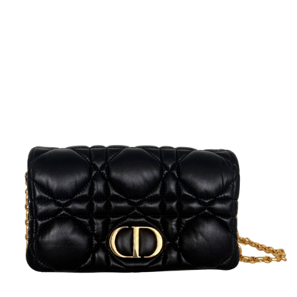 Dior Caro Tasche Small Cannage Kalbsleder Schwarz / sehr gut Dior