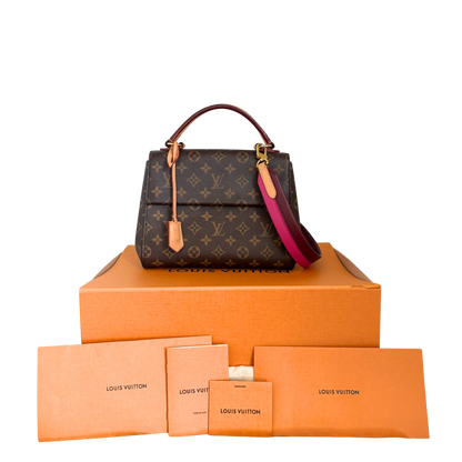 Louis Vuitton Cluny BB Monogram Fuchsia M42738 Fullset / gut Louis Vuitton