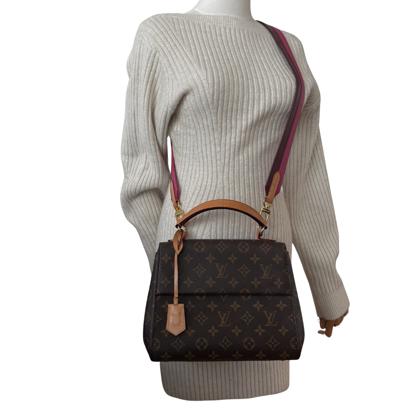 Louis Vuitton Cluny BB Monogram Fuchsia M42738 Fullset / gut Louis Vuitton