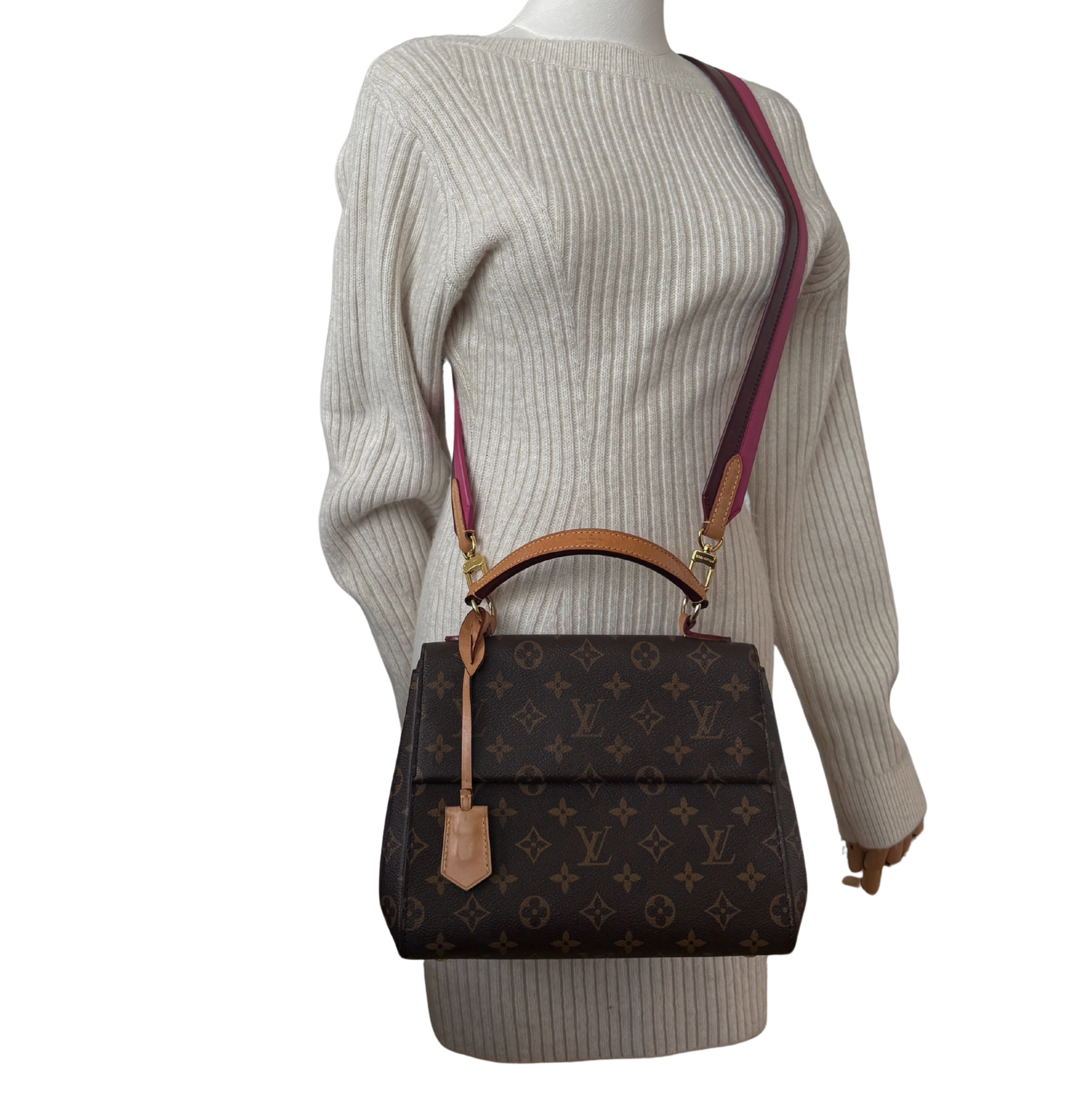 Louis Vuitton Cluny BB Monogram Fuchsia M42738 Fullset / gut Louis Vuitton
