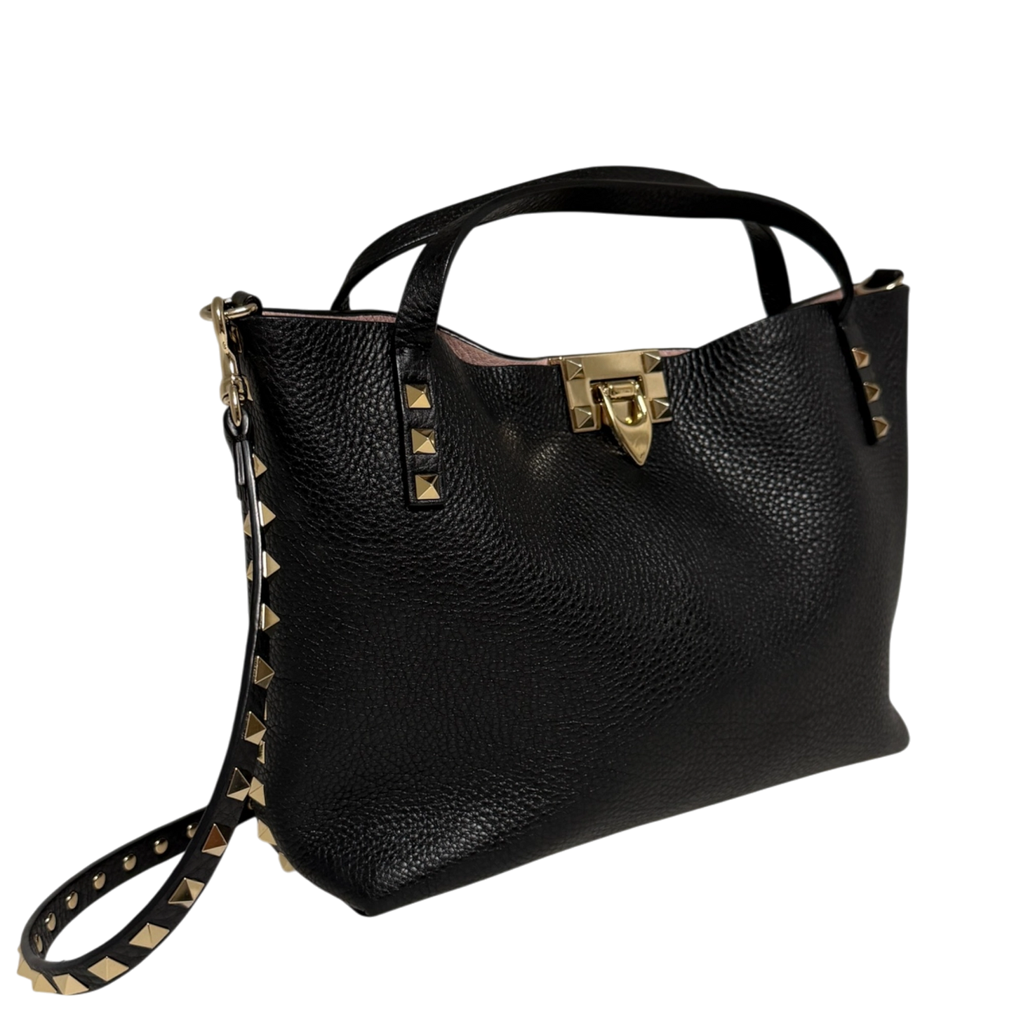 Valentino Garavani Rockstud mit Pochette Handtasche Schwarz / sehr gut Valentino