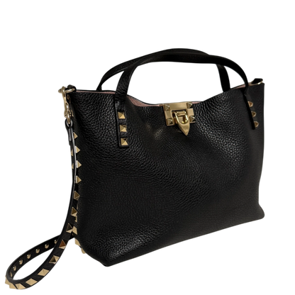 Valentino Garavani Rockstud mit Pochette Handtasche Schwarz / sehr gut Valentino