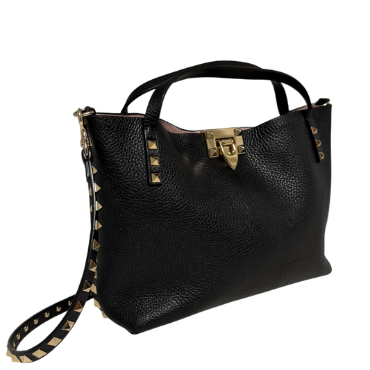 Valentino Garavani Rockstud mit Pochette Handtasche Schwarz / sehr gut Valentino