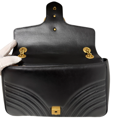 Gucci GG Marmont Medium Leder schwarz aktuelle Version  / neuwertig Gucci